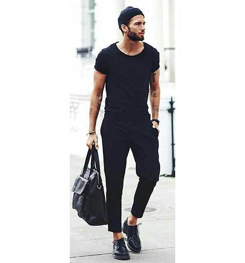 Minimalist All Black Outfits for Guys