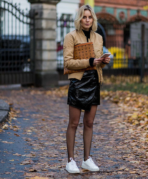 Street Style Leather Skirt Outfits