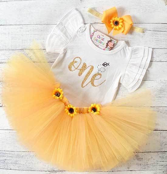 Bumble Bee First Birthday Outfits