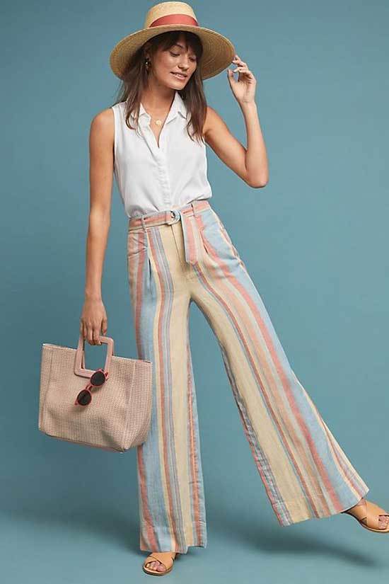 High Waisted Wide Leg Trousers Outfits for Girls