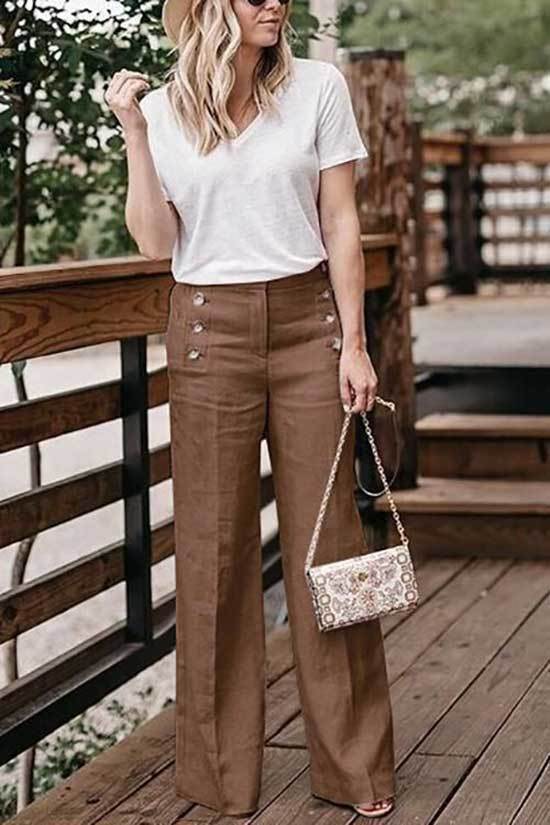 High Waisted Wide Leg Trousers Outfits 2019