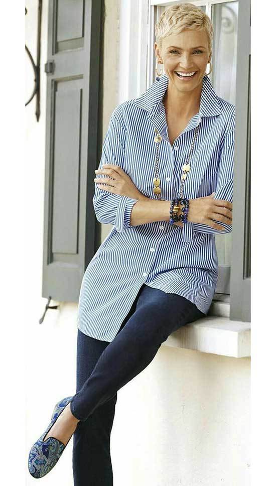 Shirt Outfits for Women Over 50