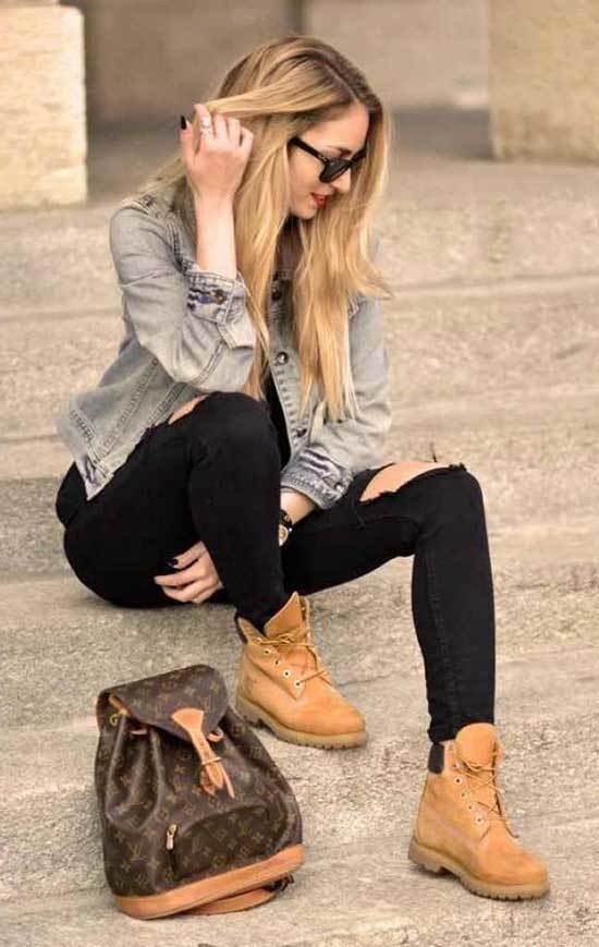 girl outfit with timberlands