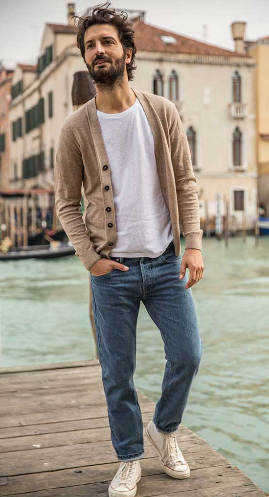 Brunch Cardigan Outfits for Men