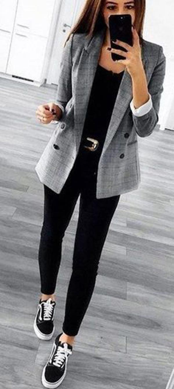 Winter Work Blazer Outfits for Women