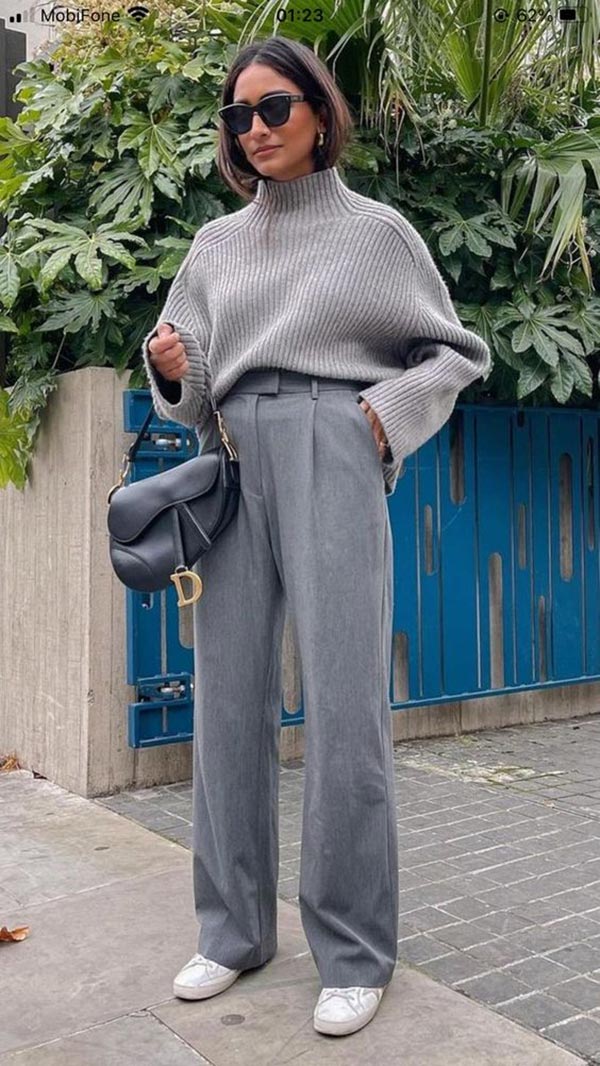 Winter Work Gray Outfits for Women